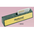 Green Marble Name Card Holder w/ Brass Plate (8 1/4"x2"x1 7/8") (Screened)